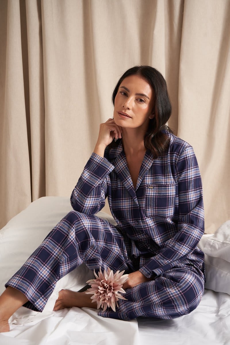 Plaid Pyjama Set in MidnightNightwear