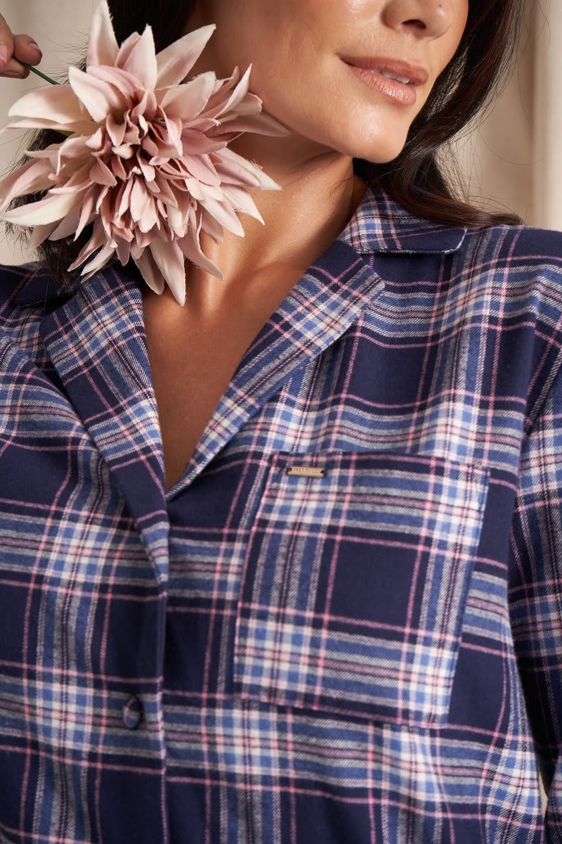 Plaid Pyjama Set in MidnightNightwear