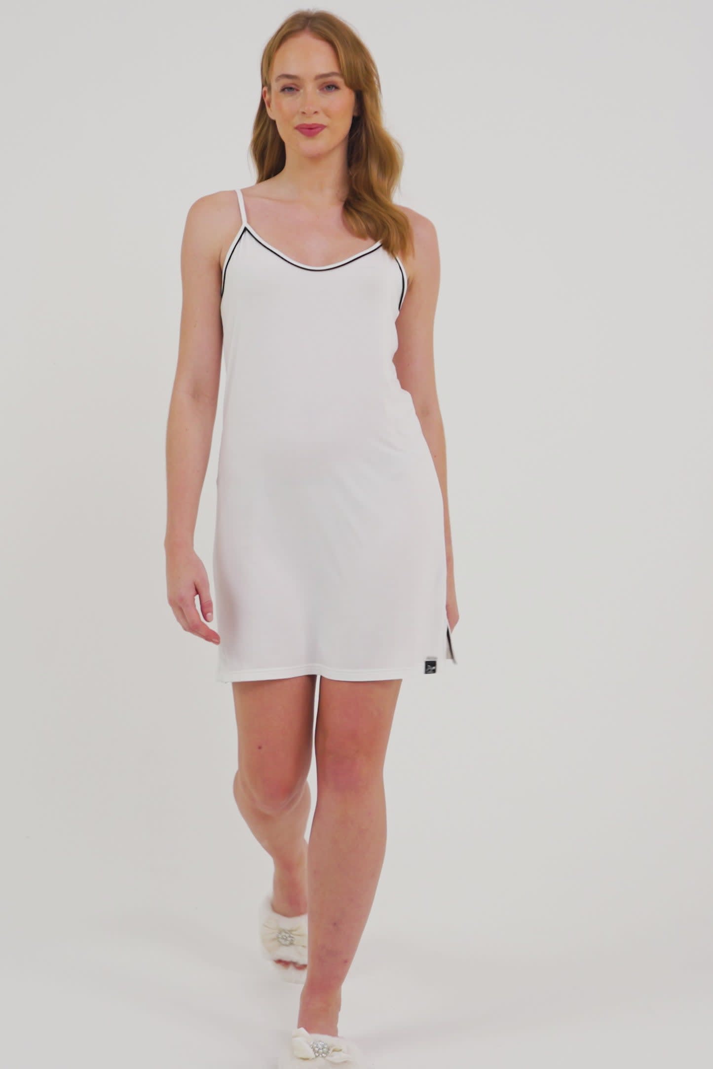 
                  
                    Load and play video in Gallery viewer, Bamboo Chemise Nightdress in Cream
                  
                