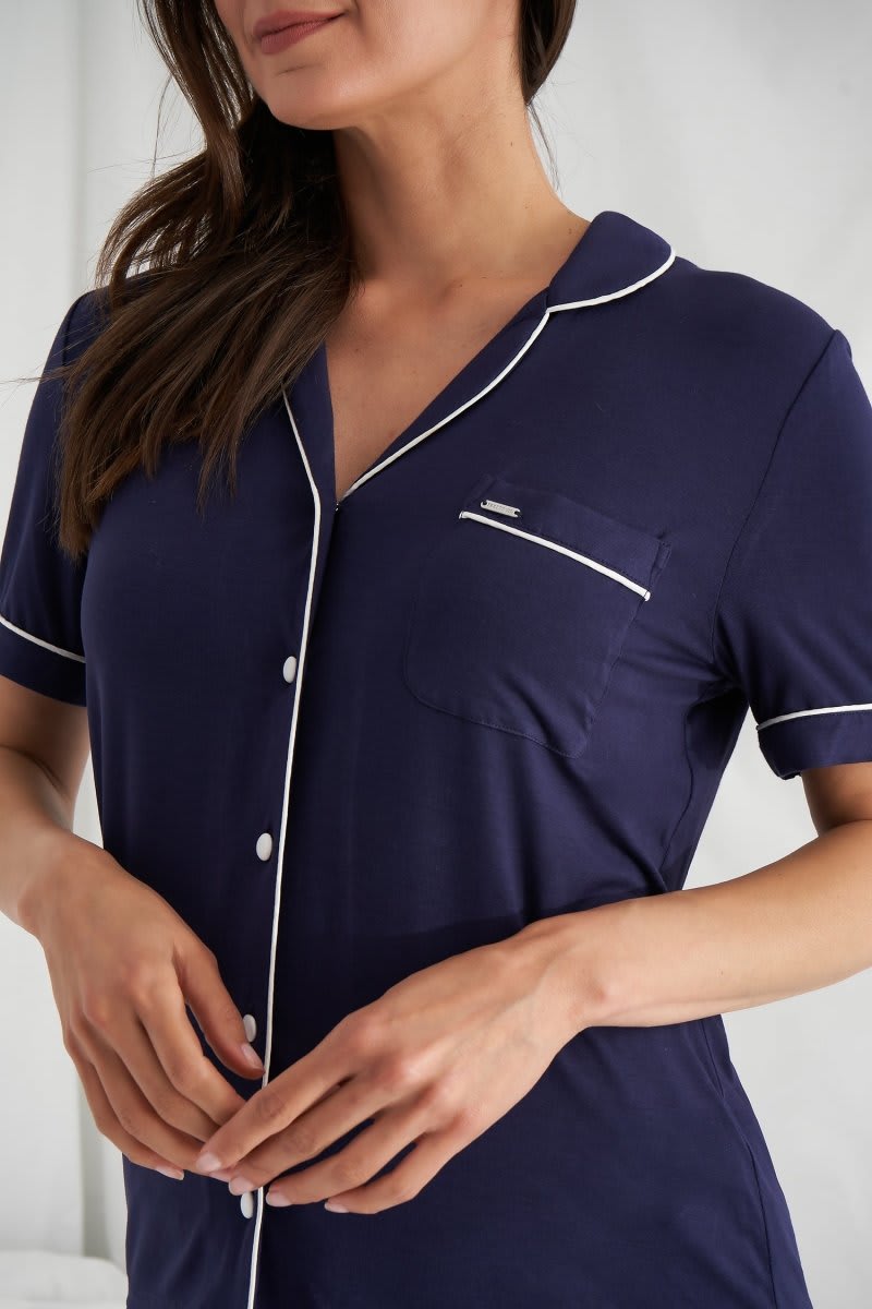 
                  
                    Bamboo Shirt Short Set in MidnightNightwear
                  
                