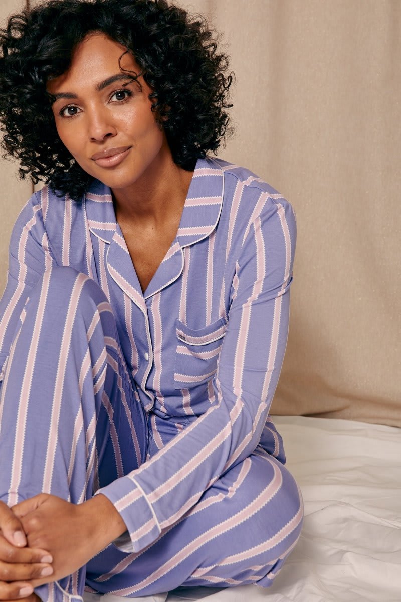 Bamboo Pyjama Set in Heather StripeNightwear