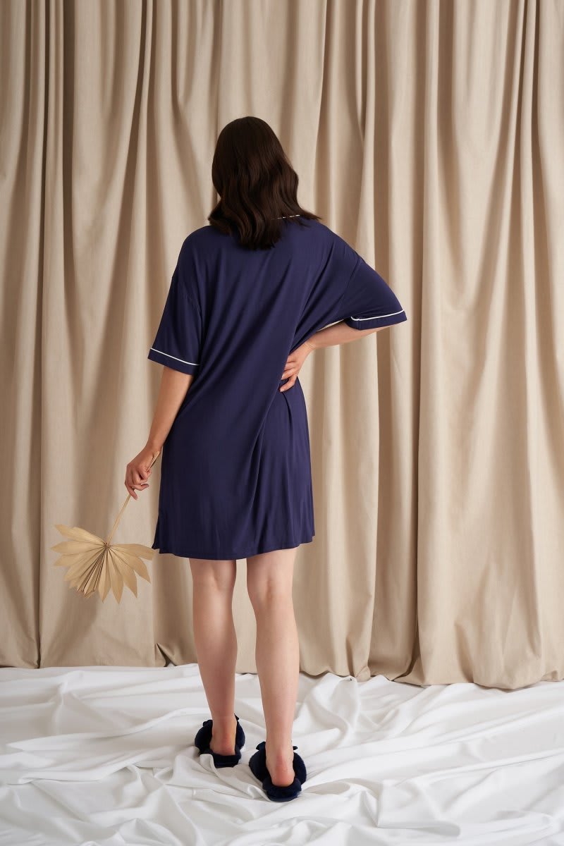 Bamboo Classic Tee Dress in MidnightNightwear