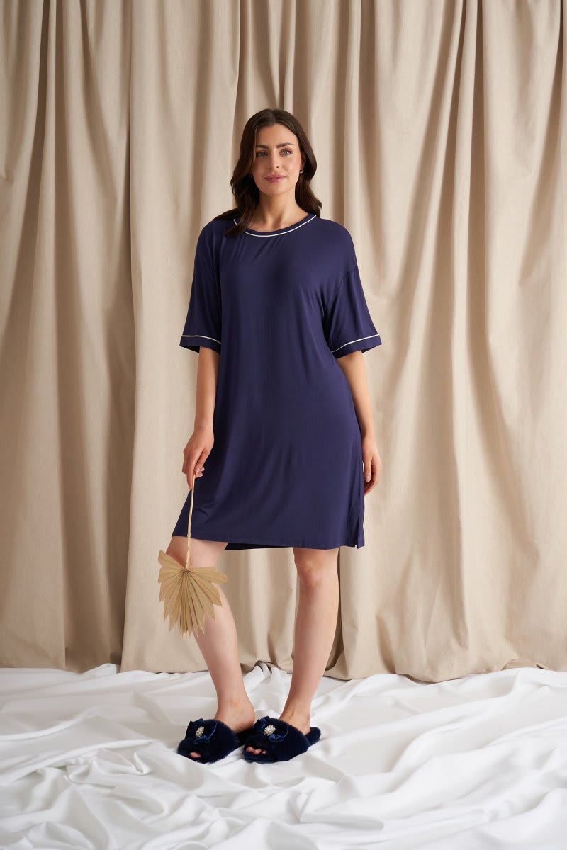 Bamboo Classic Tee Dress in MidnightNightwear