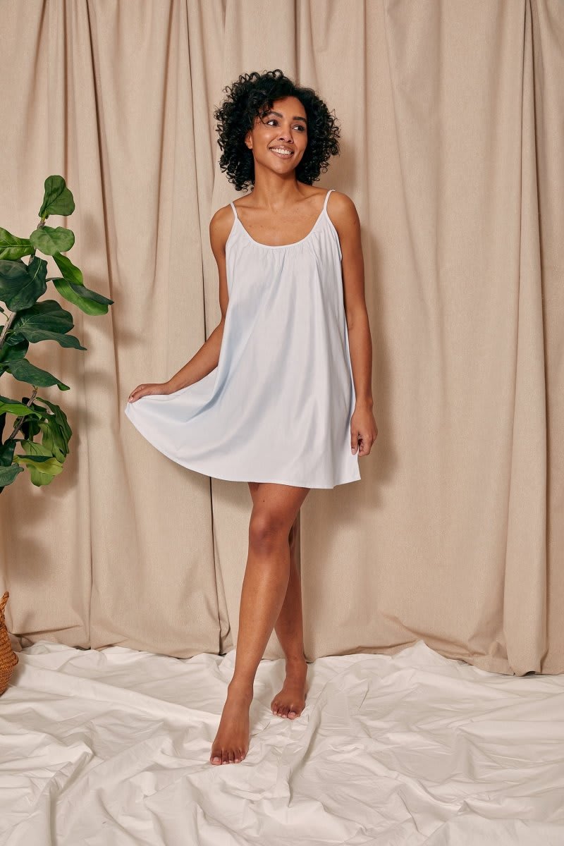 Cotton Modal Swing Chemise in Sky BlueNightwear