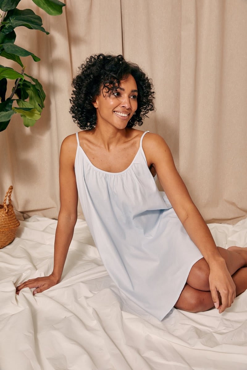 Cotton Modal Swing Chemise in Sky BlueNightwear