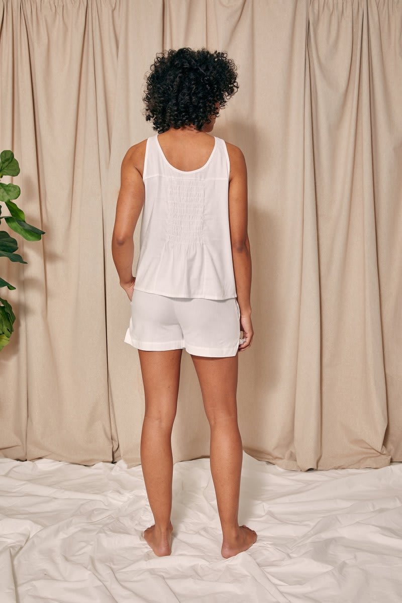 Cotton Modal Vest Short Set in WhiteNightwear