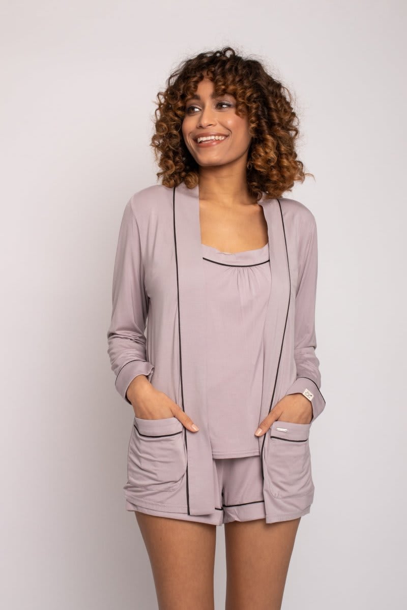 Bamboo Nightwear Jacket in OysterNightwear