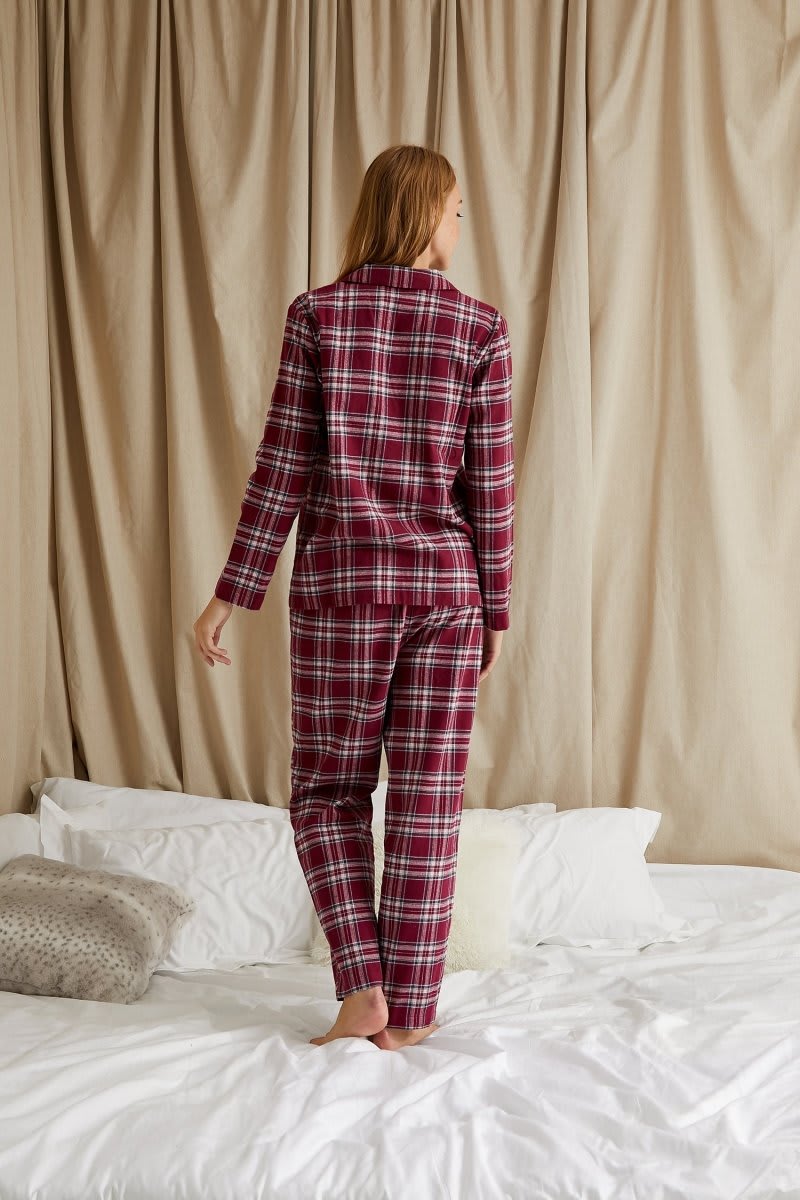 Plaid Pyjama Set in BordeauxNightwear