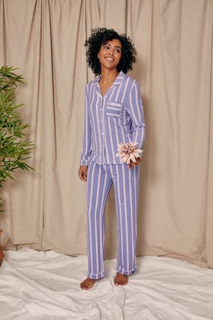 Bamboo Pyjama Set in Heather StripeNightwear