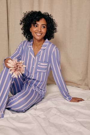 Bamboo Pyjama Set in Heather StripeNightwear