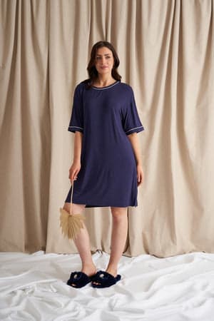 Bamboo Classic Tee Dress in MidnightNightwear