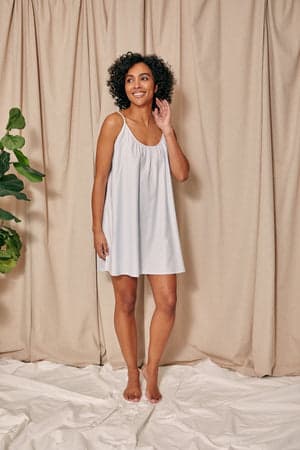Cotton Modal Swing Chemise in Sky BlueNightwear