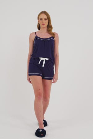 Bamboo Cami Short Pajama Set in Midnight