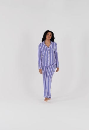 Bamboo Pajama Set in Heather Stripe