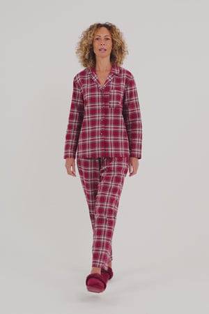 Plaid Pyjama Set in Bordeaux