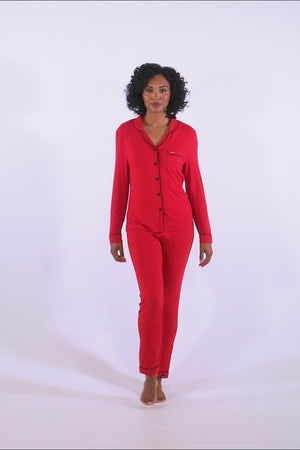 Bamboo Pyjama Set in Red