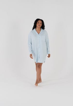 Cotton Modal Relaxed Nightshirt in Sky Blue