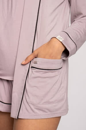 Bamboo Nightwear Jacket in OysterNightwear