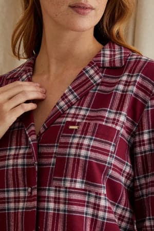 Plaid Pyjama Set in BordeauxNightwear