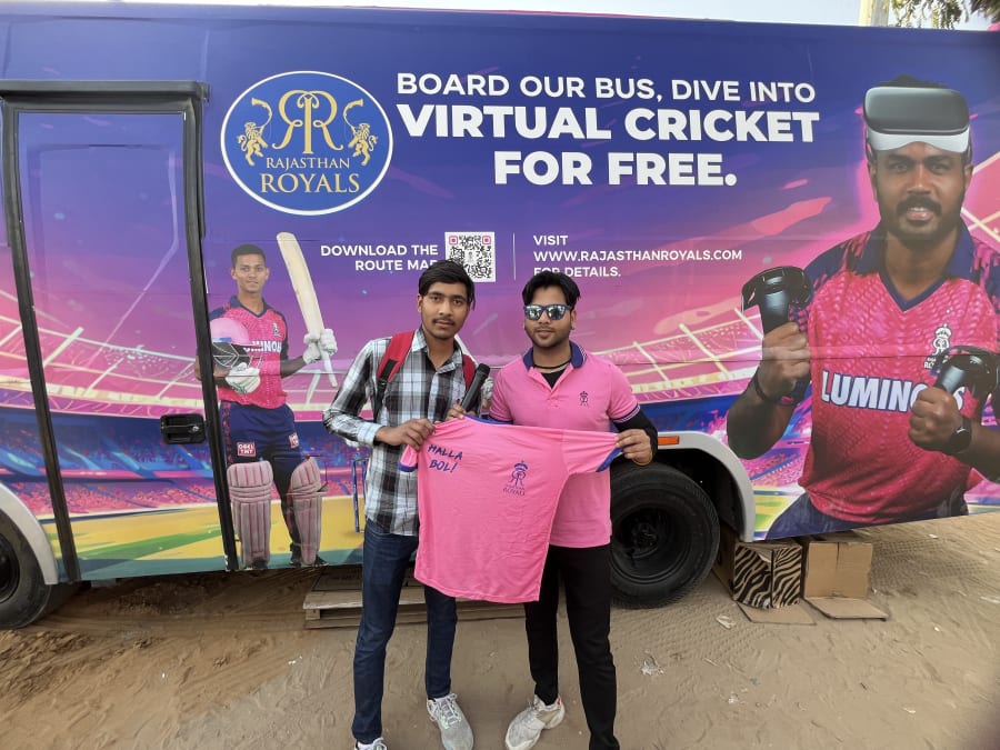 Participants gathered at the trial registration gate