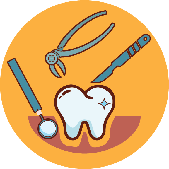 complicated tooth extraction icon in vector style