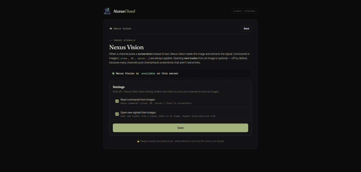 Nexus Vision reading a signal from an image
