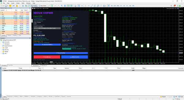 MetaTrader dashboard overview