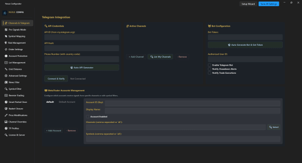 Nexus Configurator — visual setup wizard