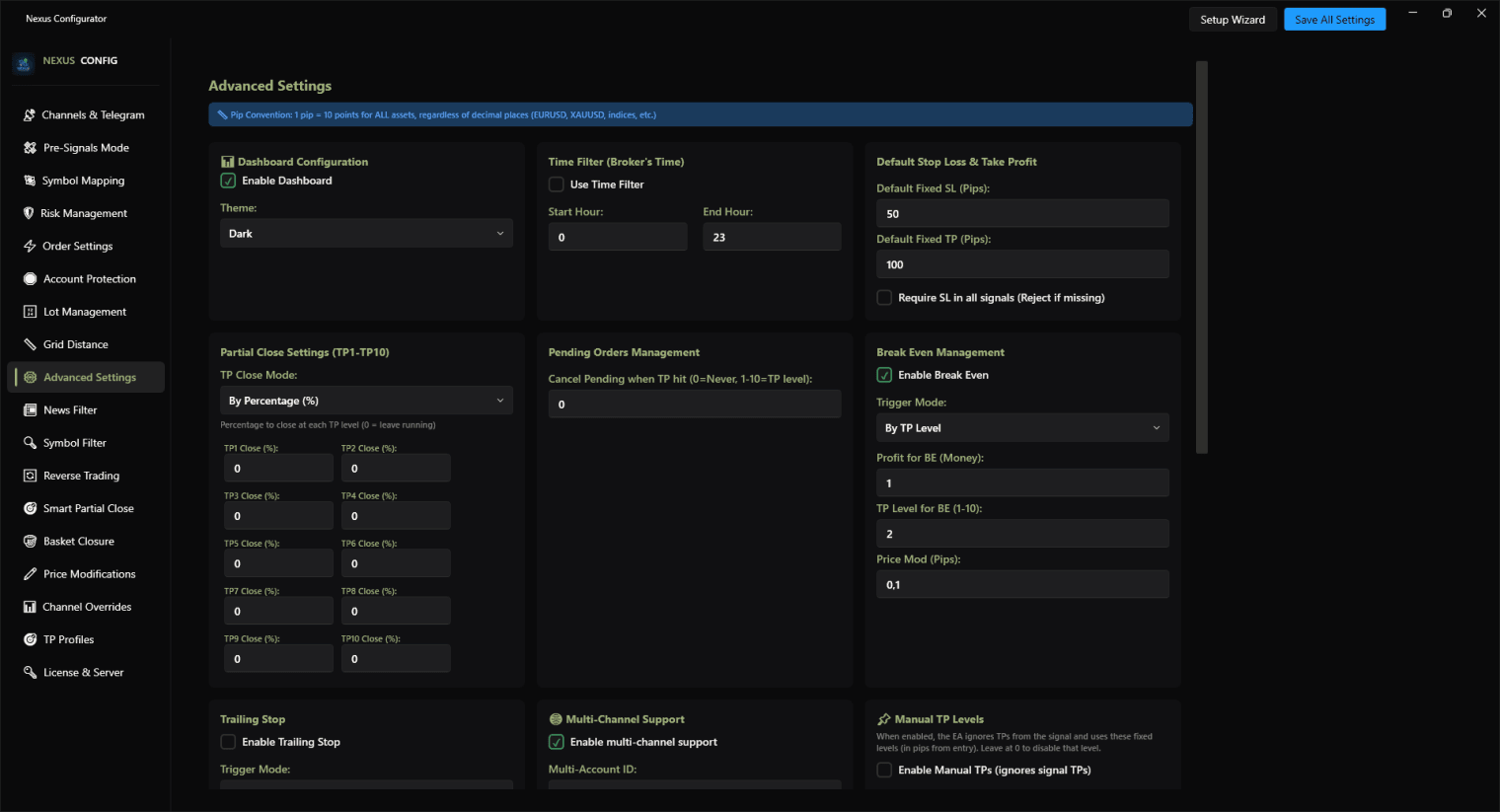 Nexus Configurator — visual setup wizard