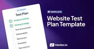 A list of steps to include in a website test plan template.