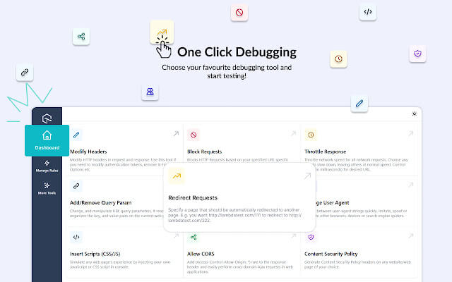 The LT Debug Chrome extension listing