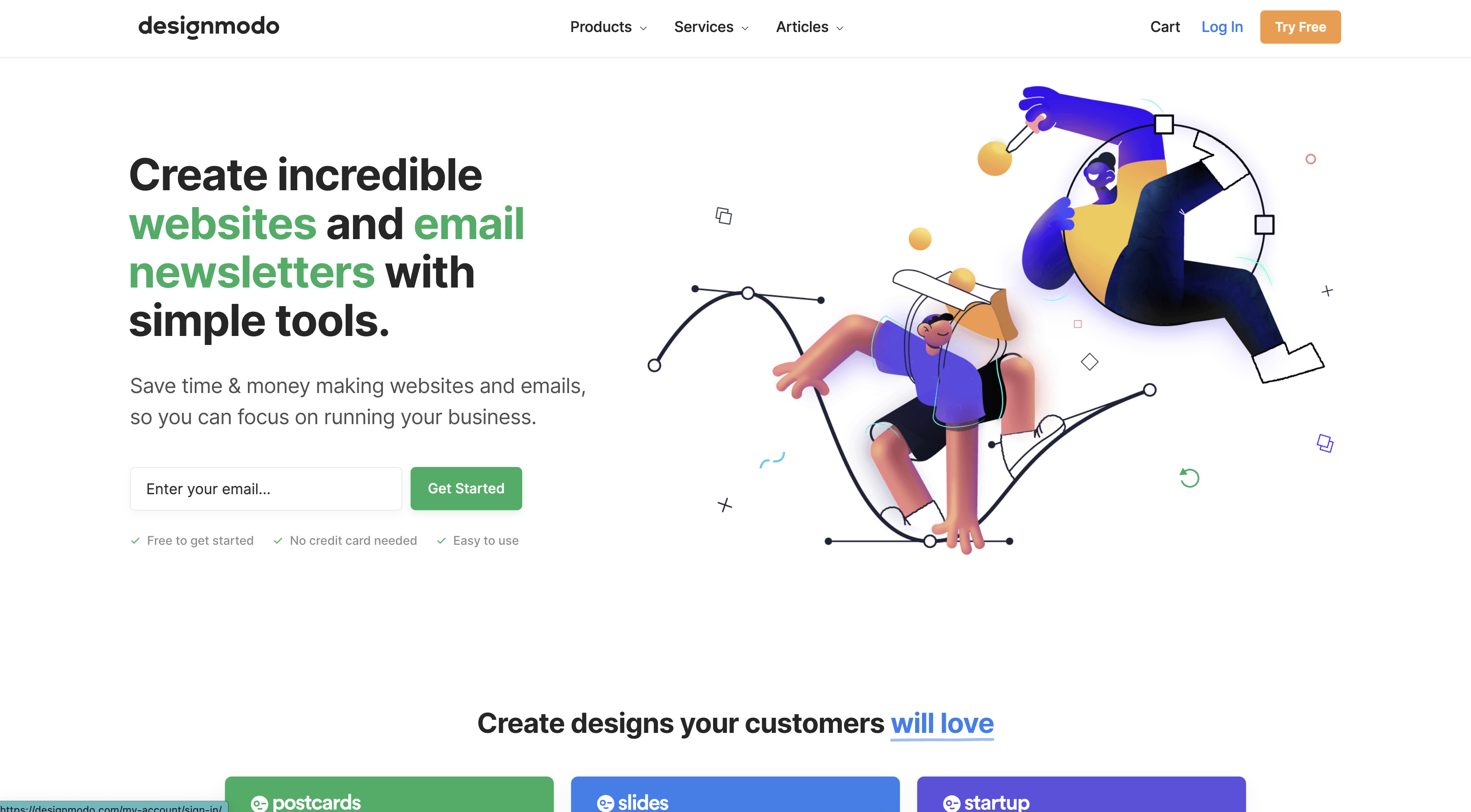 Screenshot of Designmodo homepage