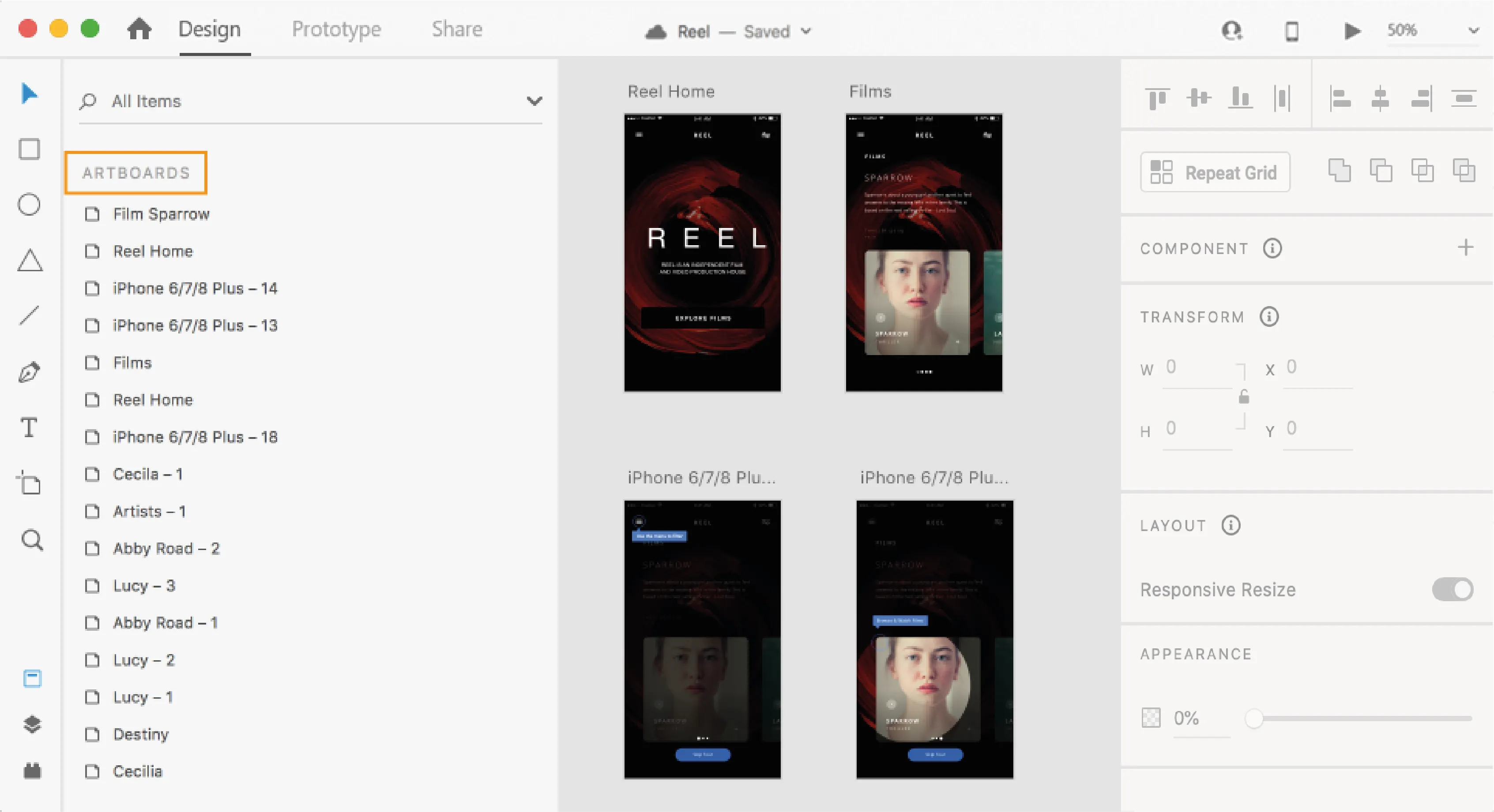 Screenshot of Adobe XD homepage