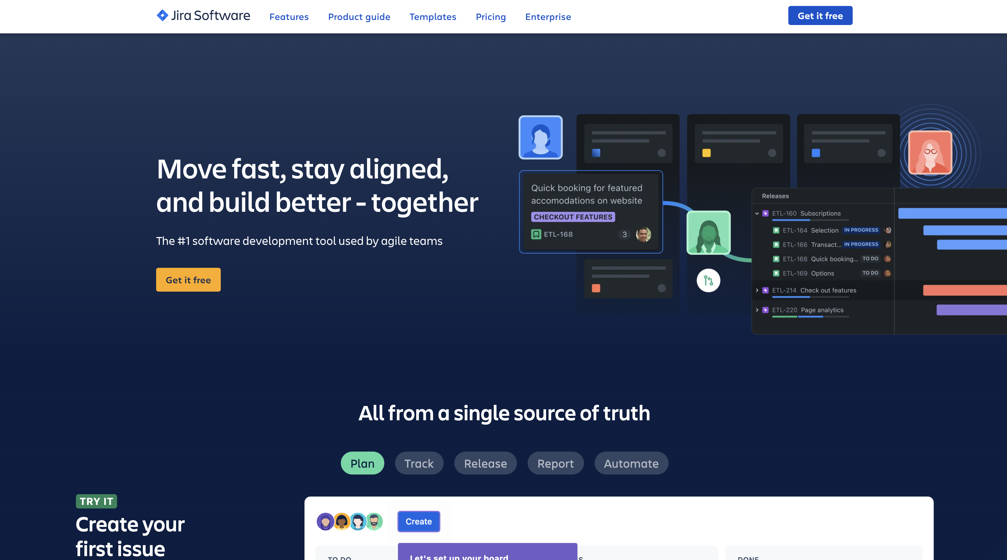 Screenshot of Jira homepage