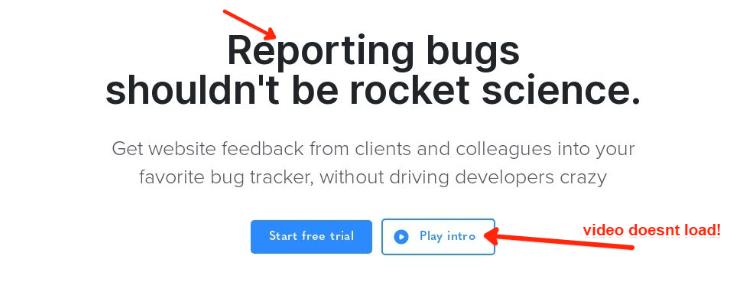 Example of visual feedback left by a web visitor.