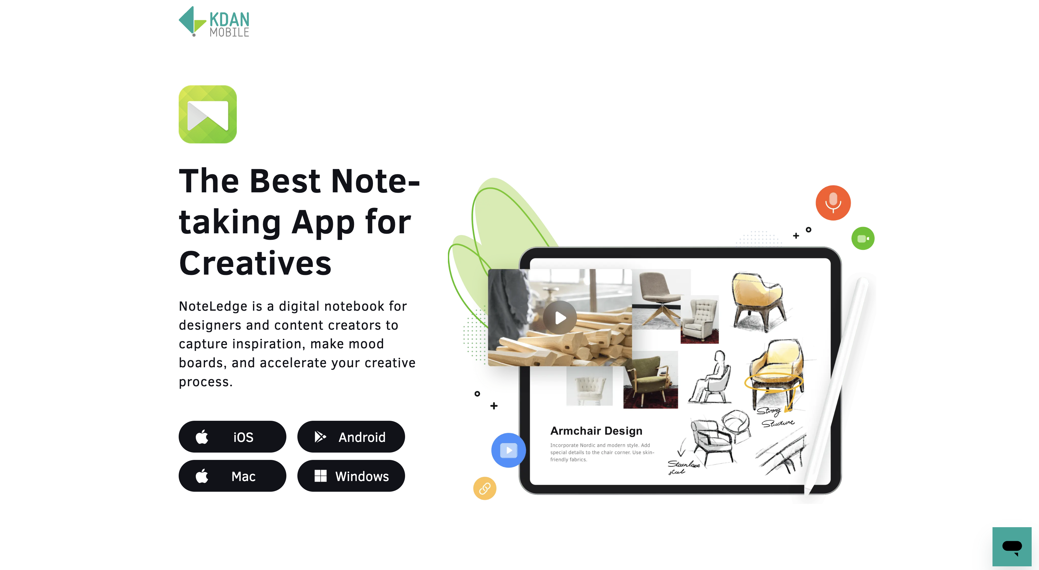 Screenshot of Noteledge homepage.