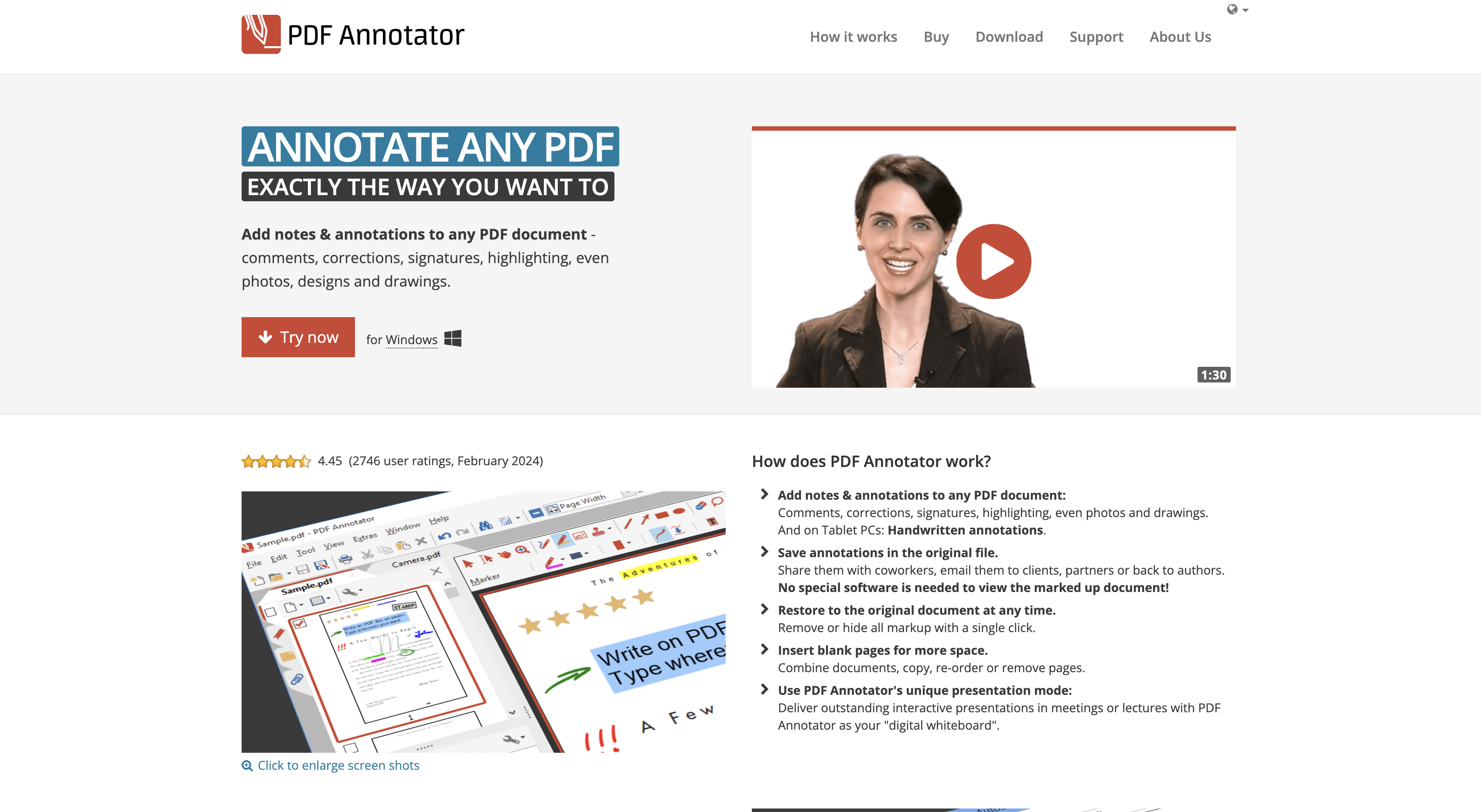 Screenshot of PDF Annotator homepage.