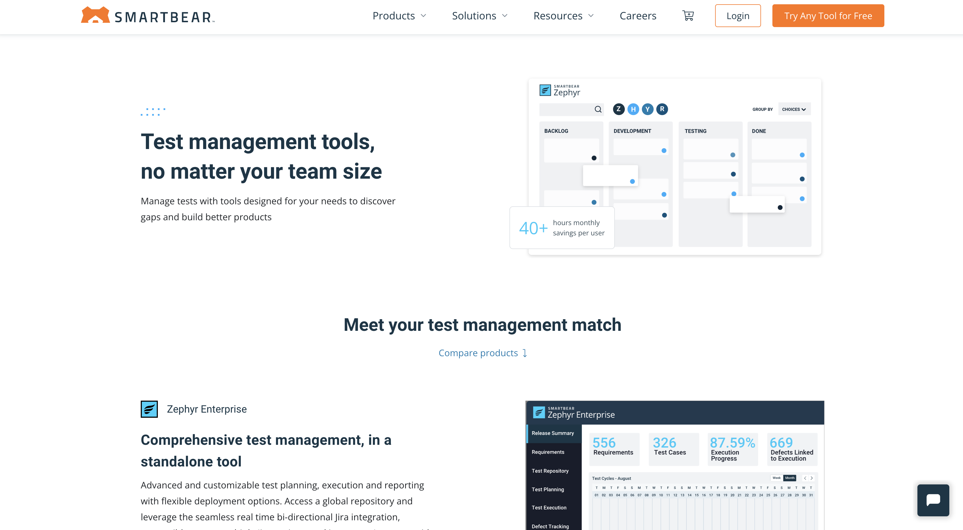 Screenshot of Zephyr homepage.