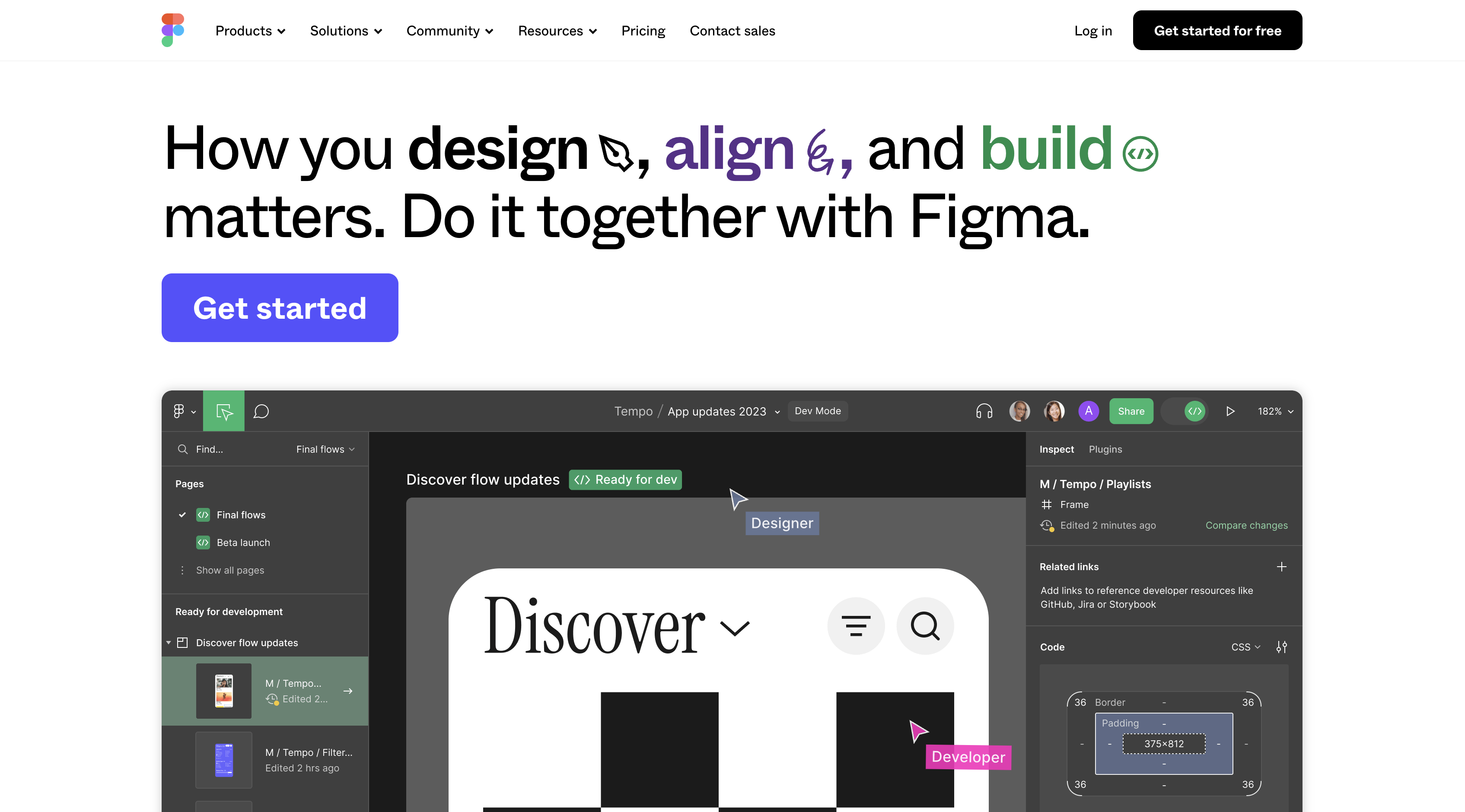 Screenshot of Figma homepage.