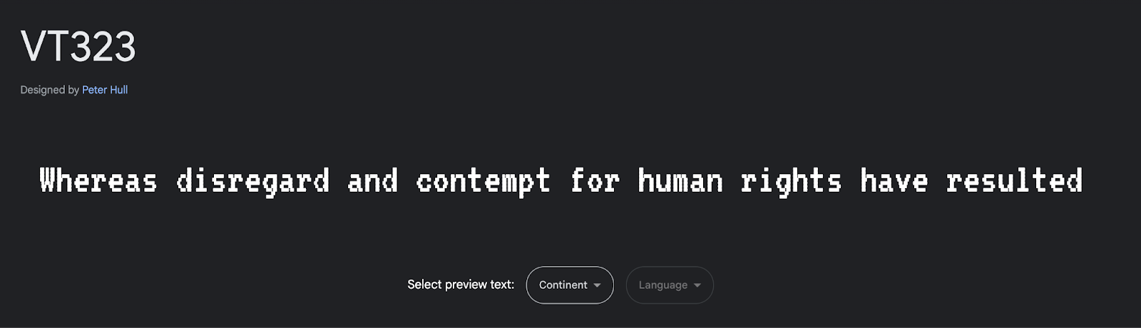 An example font in Google Fonts, in this case VT323.