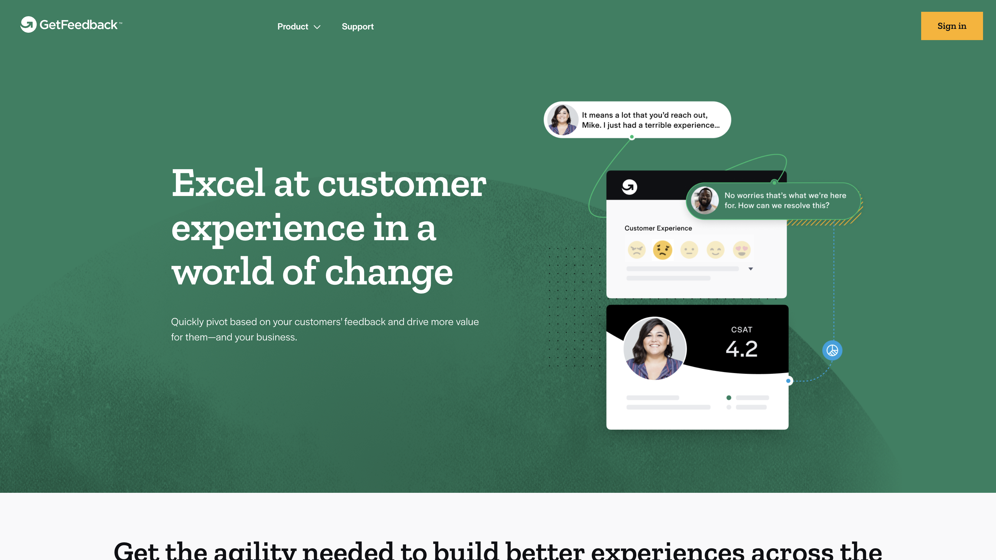 Screenshot of GetFeedback homepage.