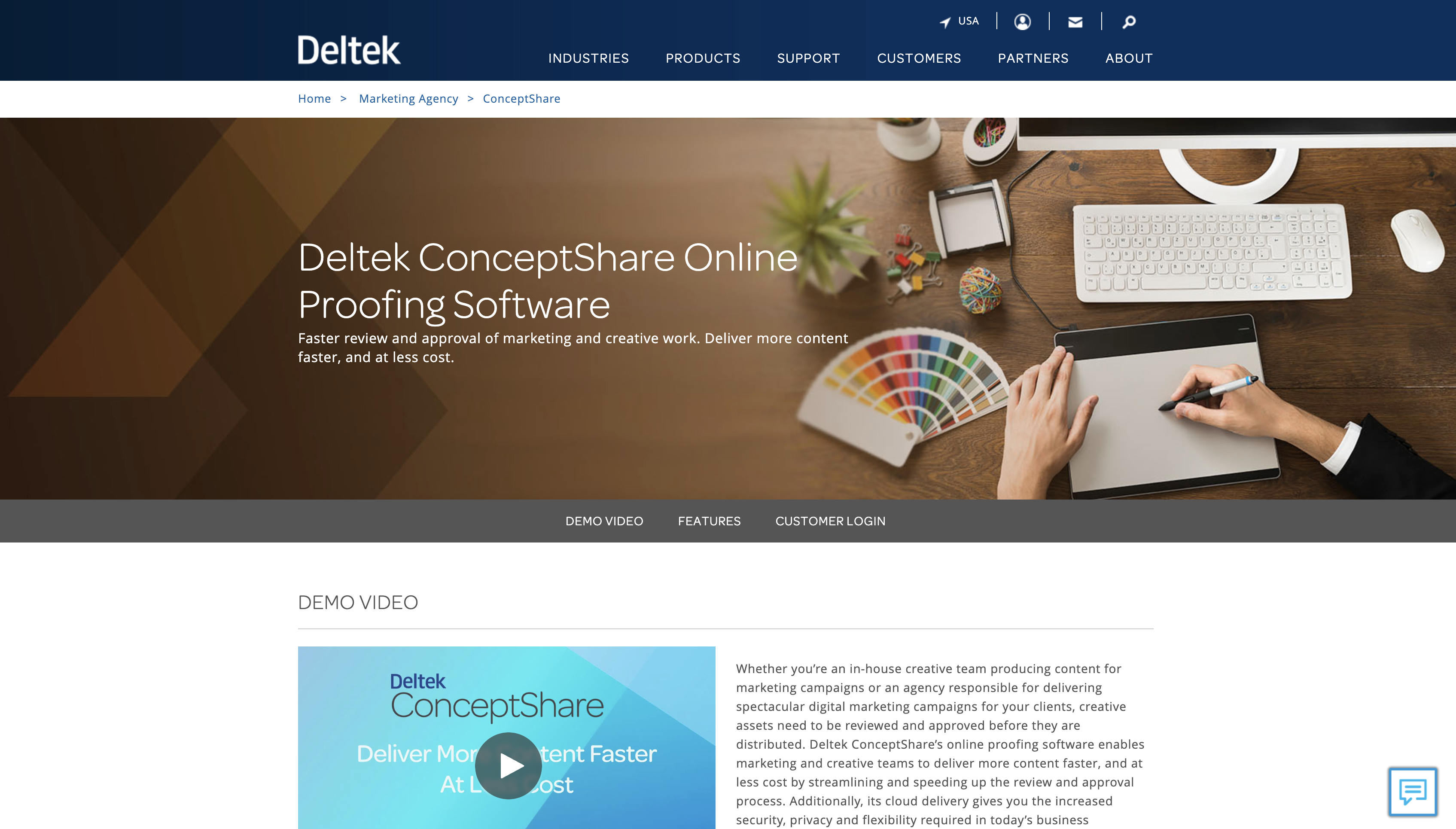 Screenshot of Deltek Conceptshare landing page.