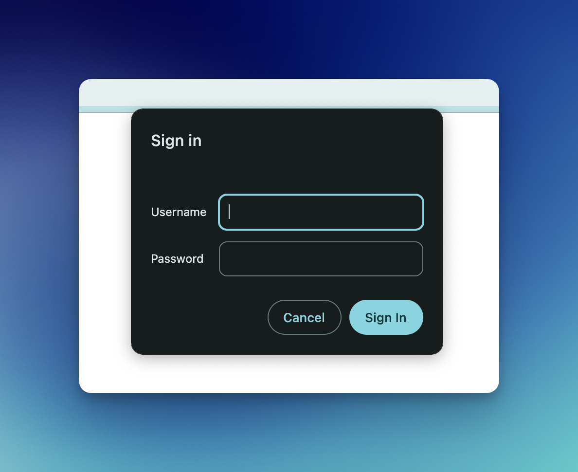 A password-protected page with prompt.
