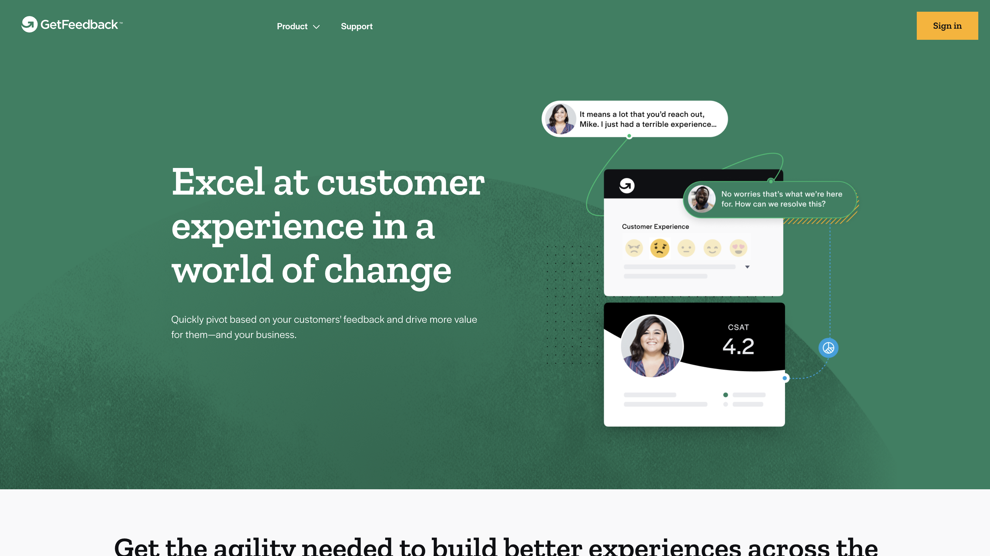 Screenshot of GetFeedback homepage.