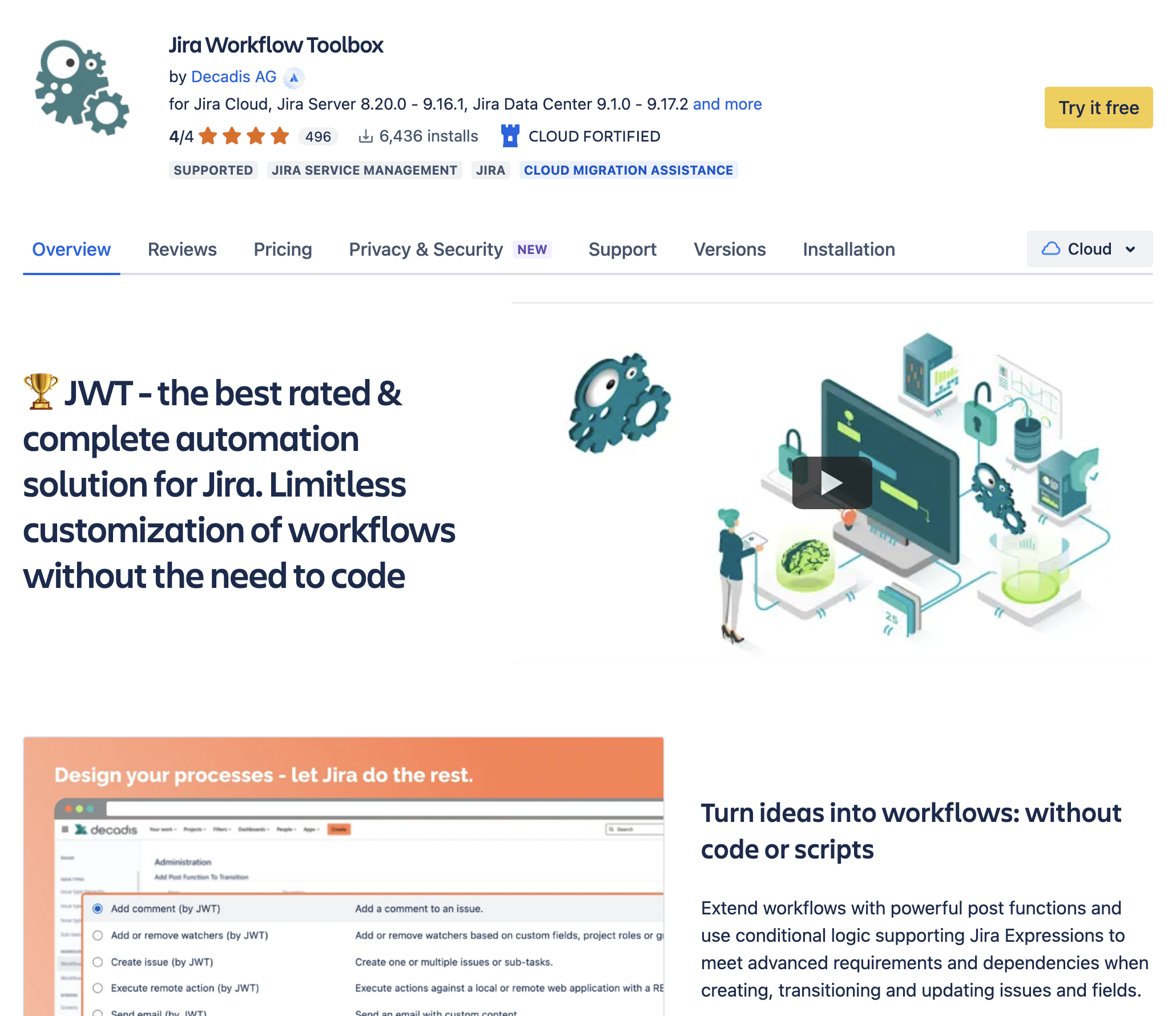 Screenshot of Jira Workflow Toolbox listing.