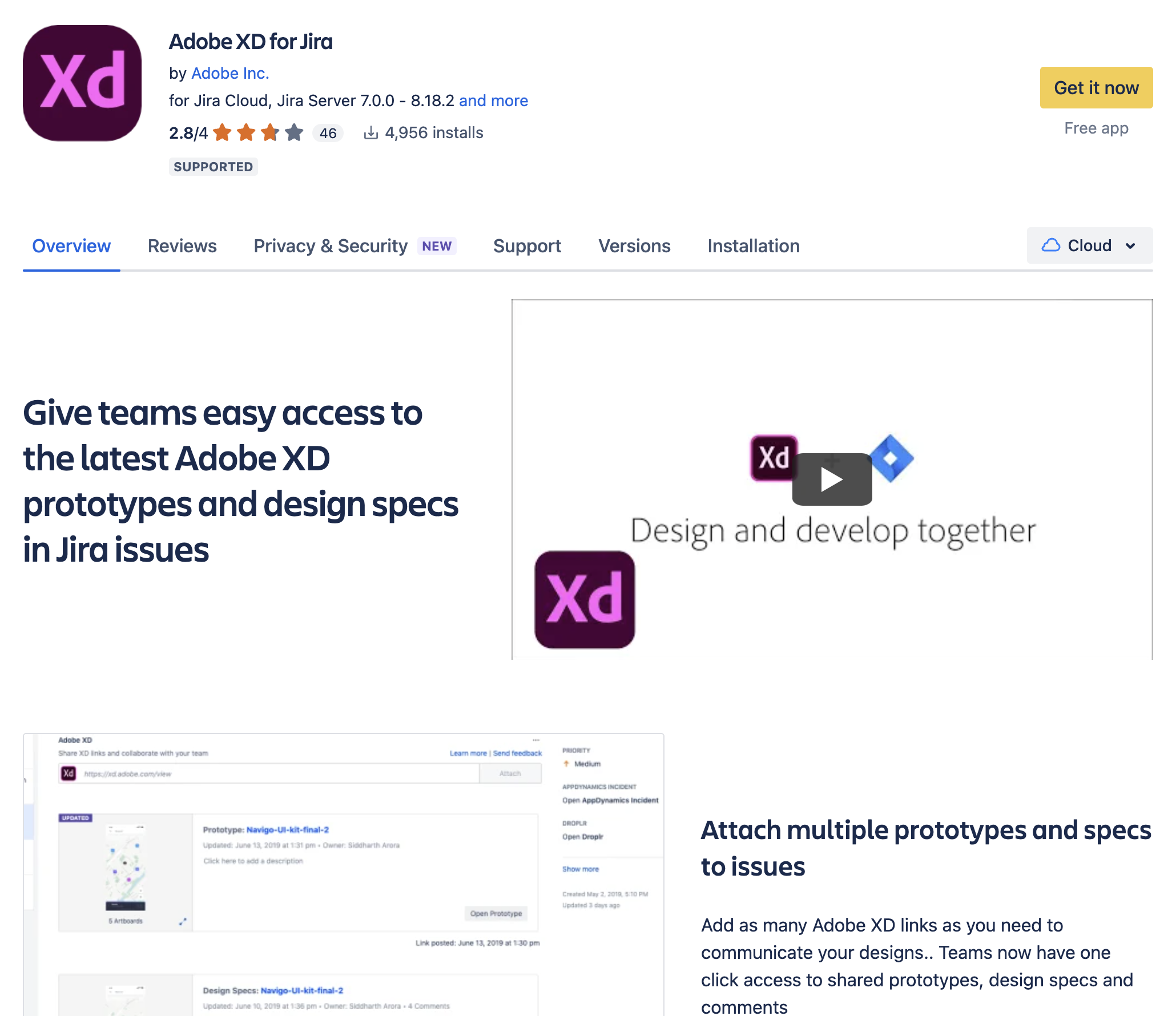 Screenshot of Adobe XD listing.