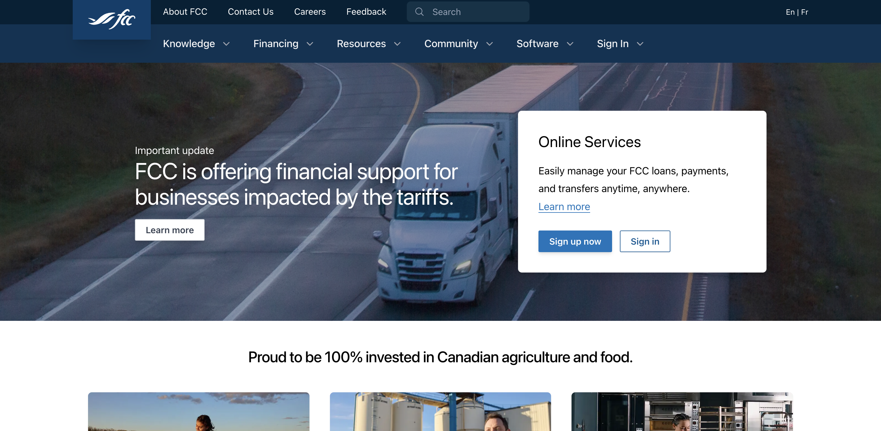 Web accessibility examples Farm Credit Canada