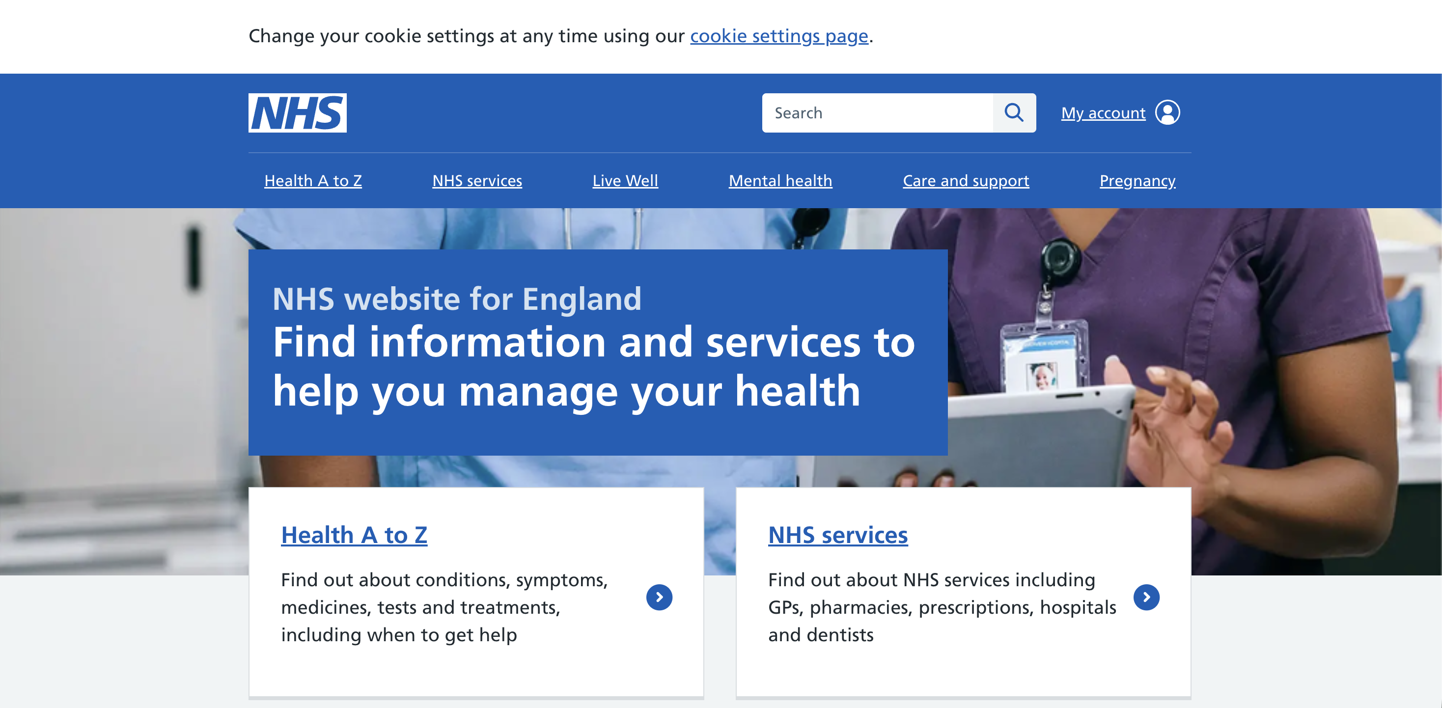 web accessibility examples NHS