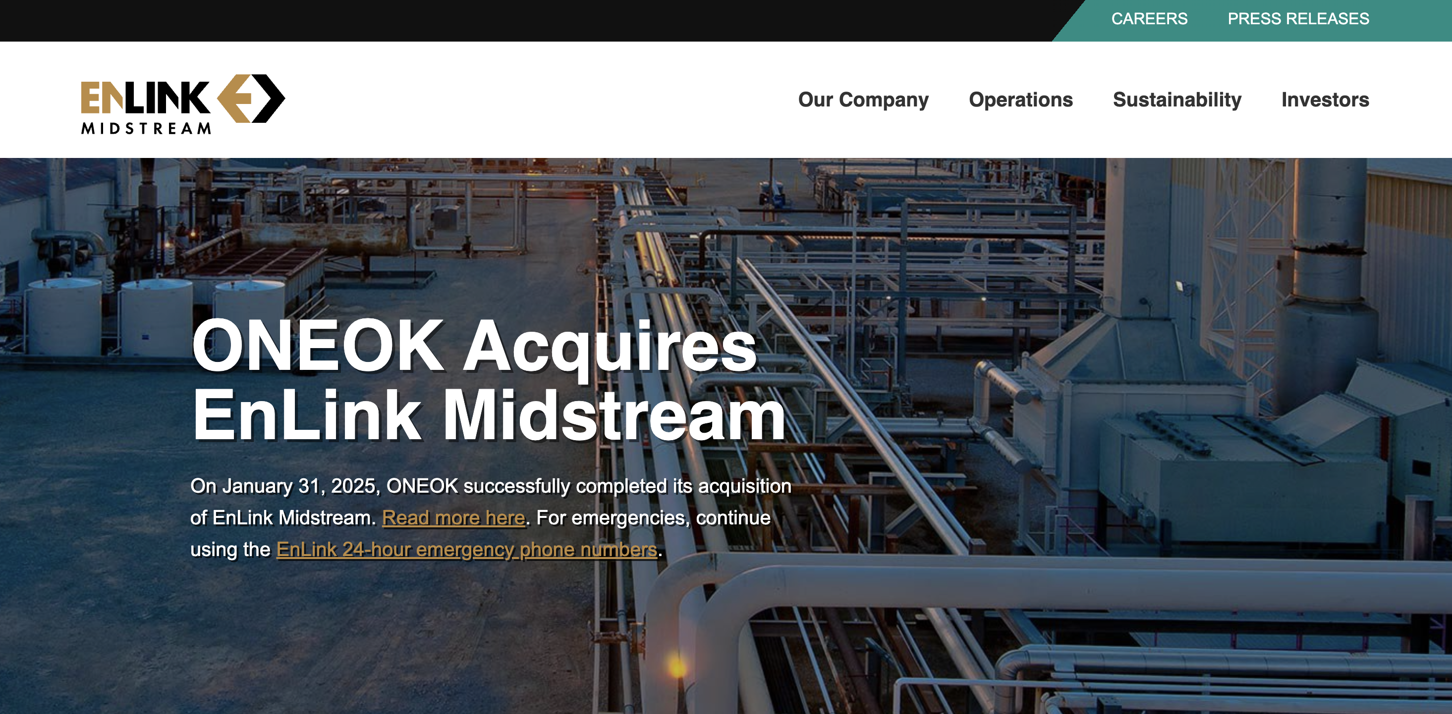 Web accessibility examples EnLink Midstream