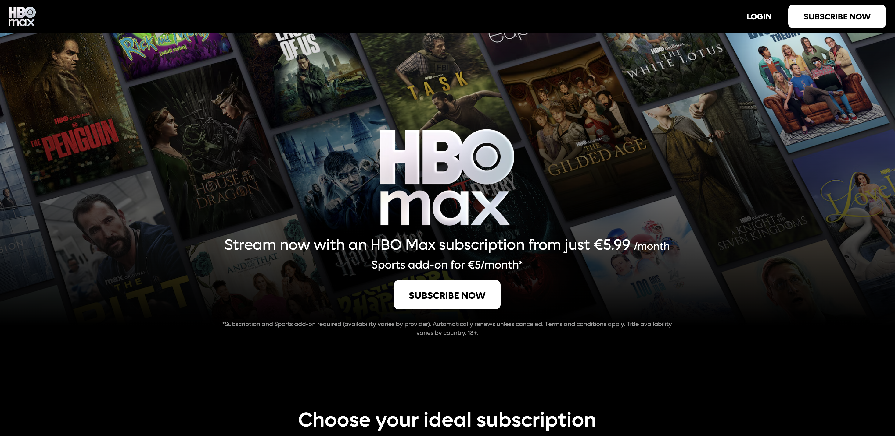 Web accessibility examples HBO Max